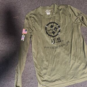 Nike Olive Long Sleeve Steelers Tee